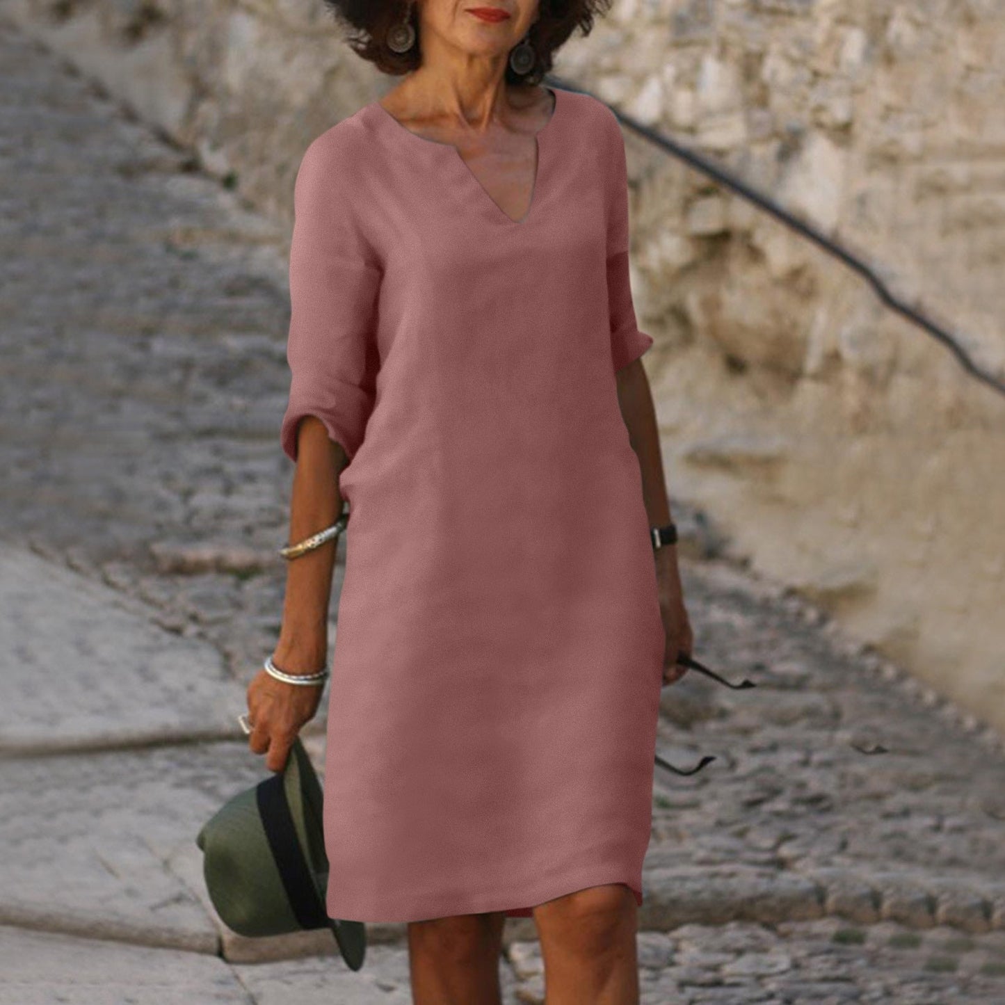 Elegant Summer Dress with a V-Neck | OhLucy