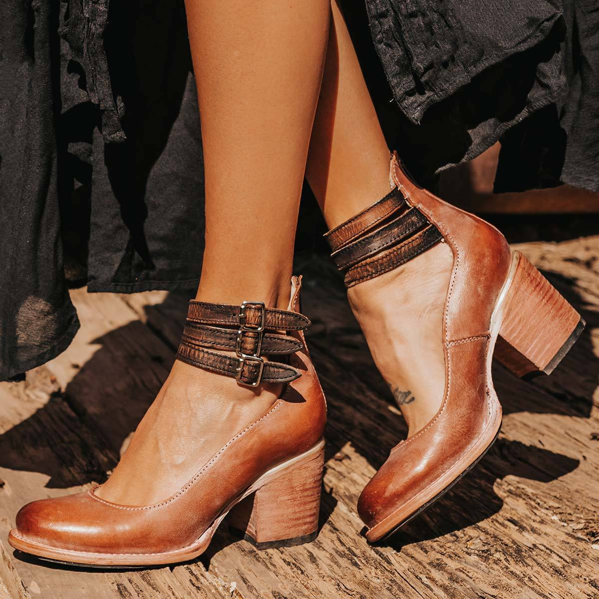 Elegant Leather Heeled Sandals | OhLucy