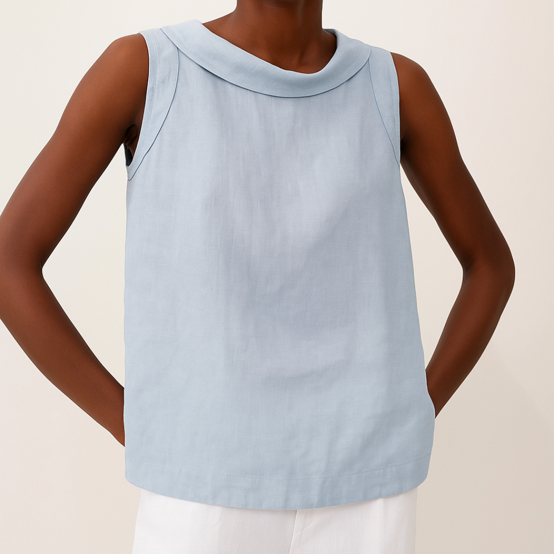 Sleeveless Roll Collar Top | OhLucy