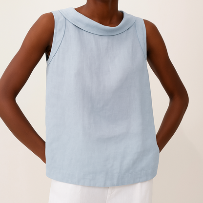 Sleeveless Roll Collar Top | OhLucy