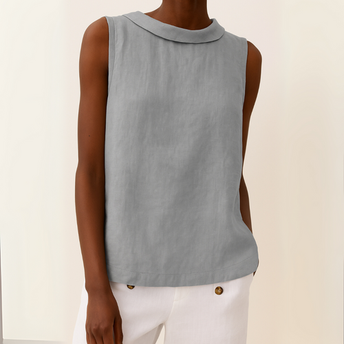 Sleeveless Roll Collar Top | OhLucy