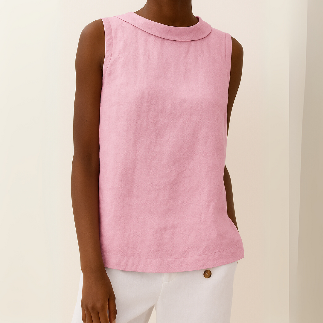 Sleeveless Roll Collar Top | OhLucy