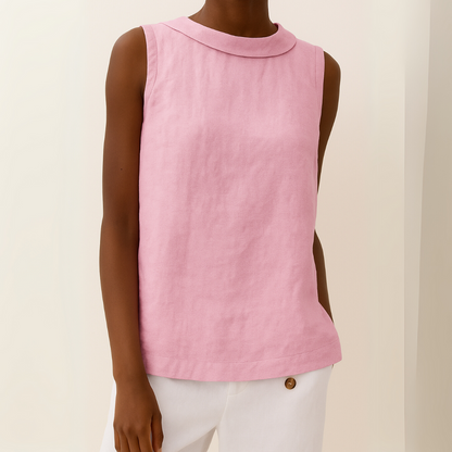 Sleeveless Roll Collar Top | OhLucy