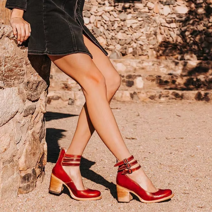 Elegant Leather Heeled Sandals | OhLucy