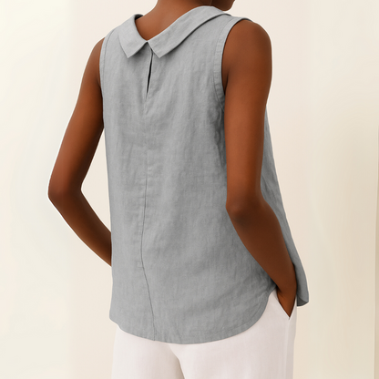 Sleeveless Roll Collar Top | OhLucy