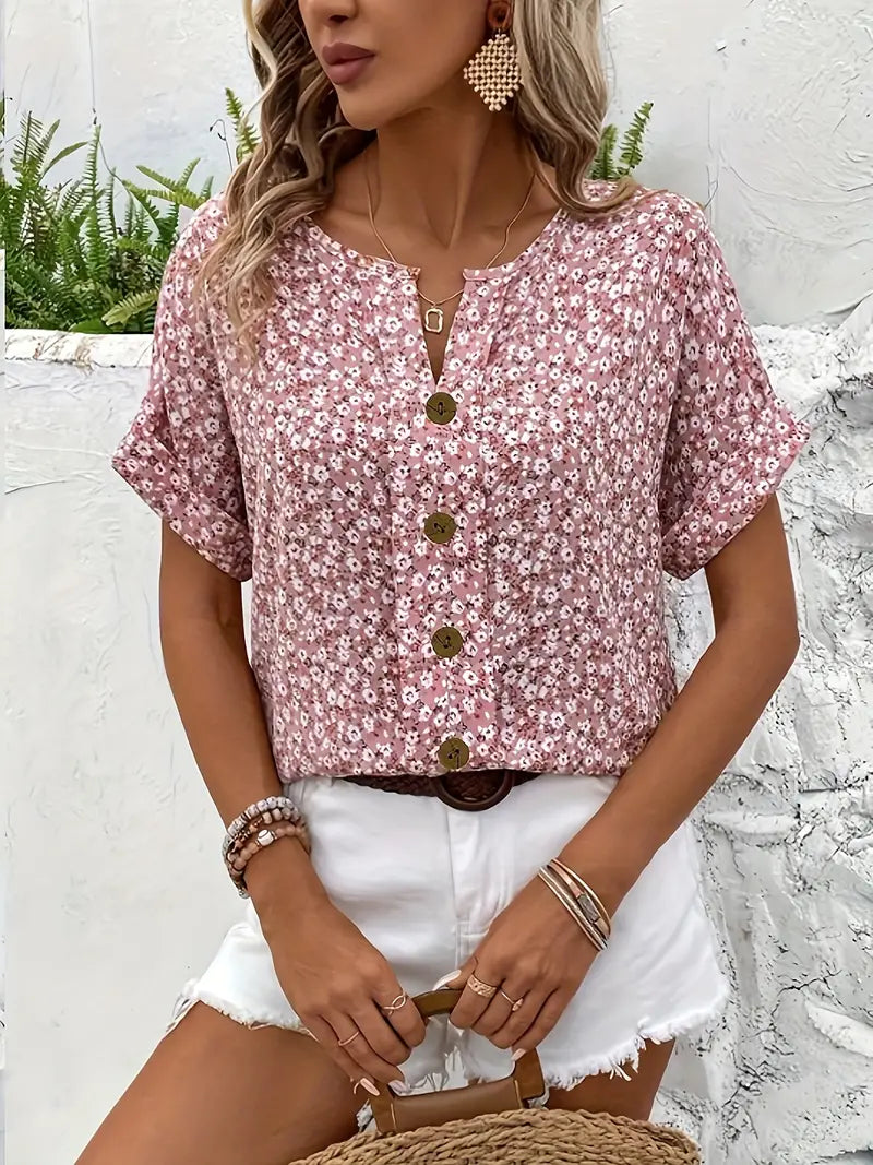 Chic Floral Print Blouse | OhLucy