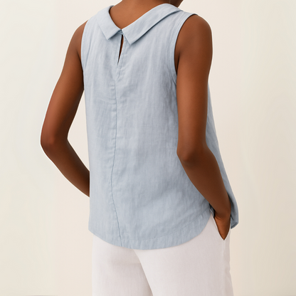 Sleeveless Roll Collar Top | OhLucy