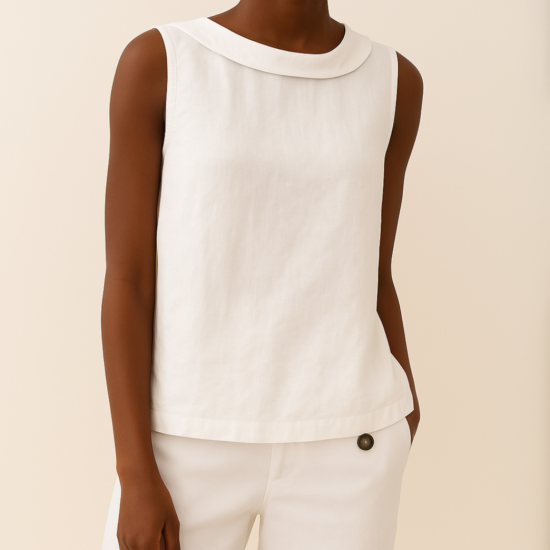 Sleeveless Roll Collar Top | OhLucy