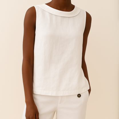 Sleeveless Roll Collar Top | OhLucy