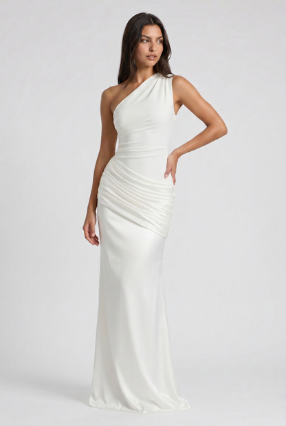 Abbey One Shoulder Draped Maxi Dress