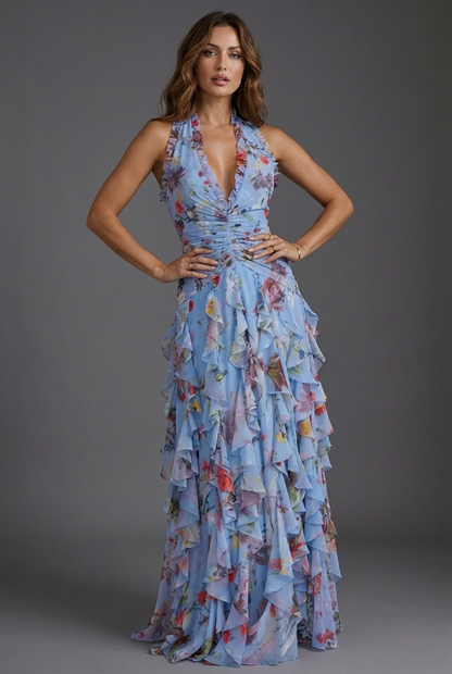 Floral Ruffle Maxi Dress | OhLucy