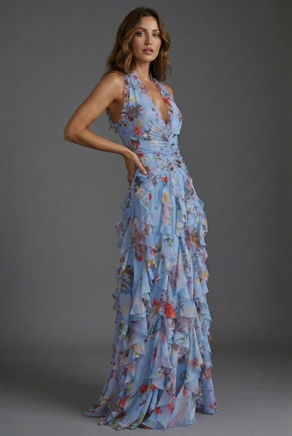 Floral Ruffle Maxi Dress | OhLucy