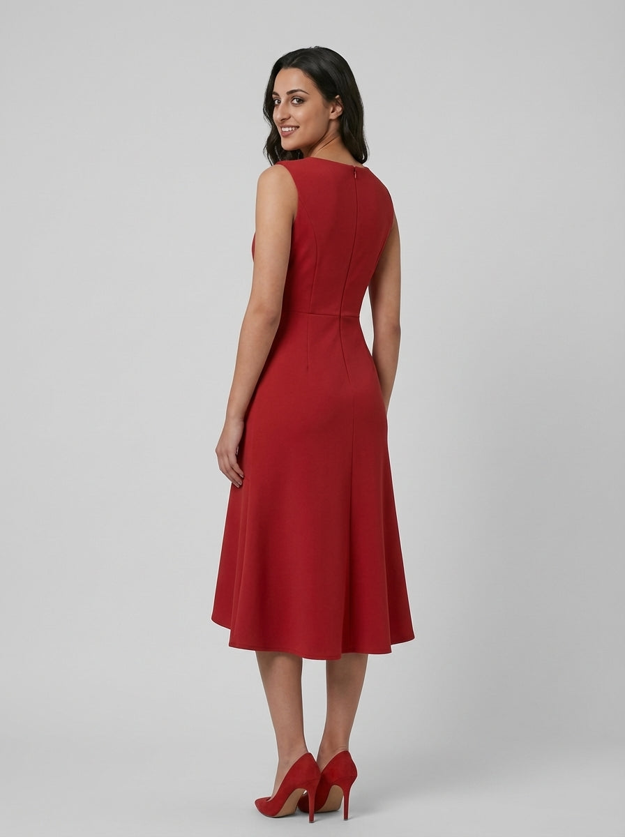 Draped Asymmetric Midi Dress | OhLucy