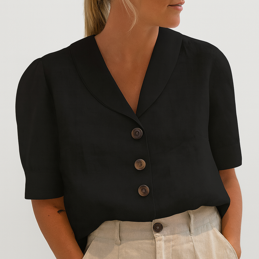 Women's V-Neck Button Blouse | OhLucy