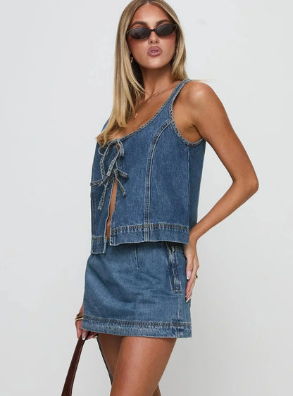 Elisa Tie Denim Set