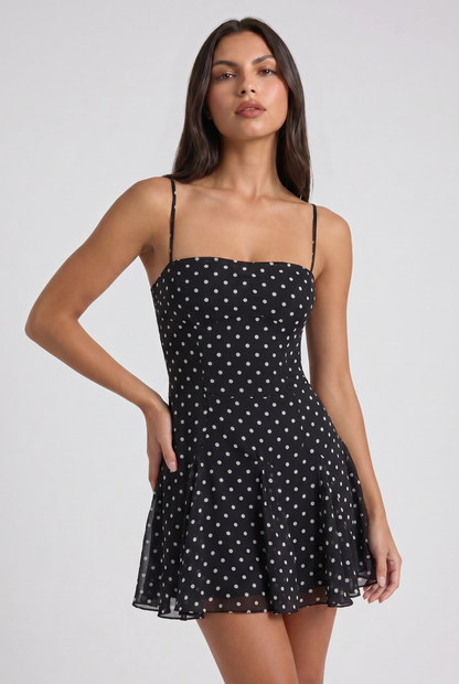 Lisa Polka Dot Strapless Mini Dress