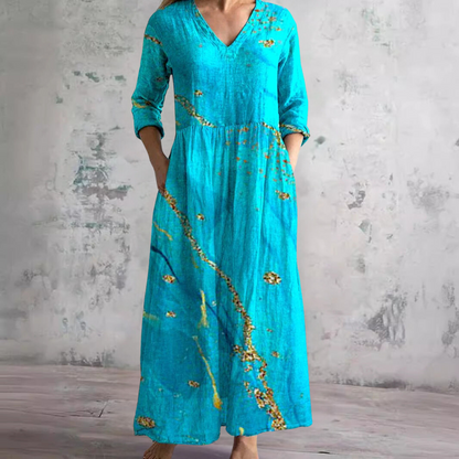 Women's Floral V-Neck Maxi Dress | OhLucy