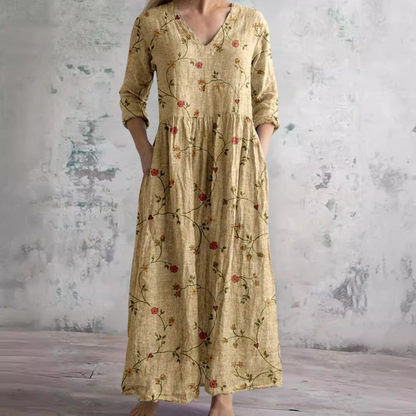 Women's Floral V-Neck Maxi Dress | OhLucy