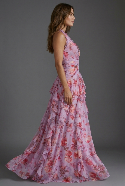 Floral Ruffle Maxi Dress | OhLucy