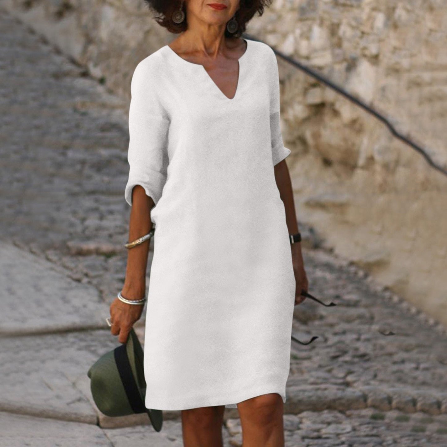 Elegant Summer Dress with a V-Neck | OhLucy