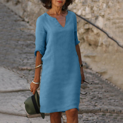 Elegant Summer Dress with a V-Neck | OhLucy