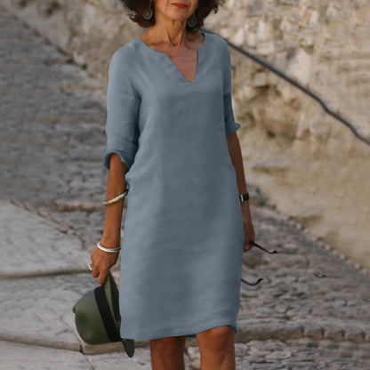 Elegant Summer Dress with a V-Neck | OhLucy