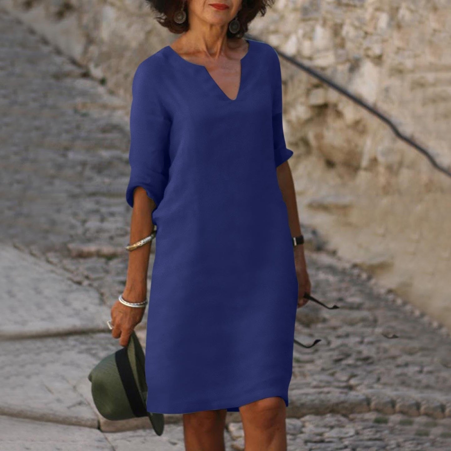 Elegant Summer Dress with a V-Neck | OhLucy