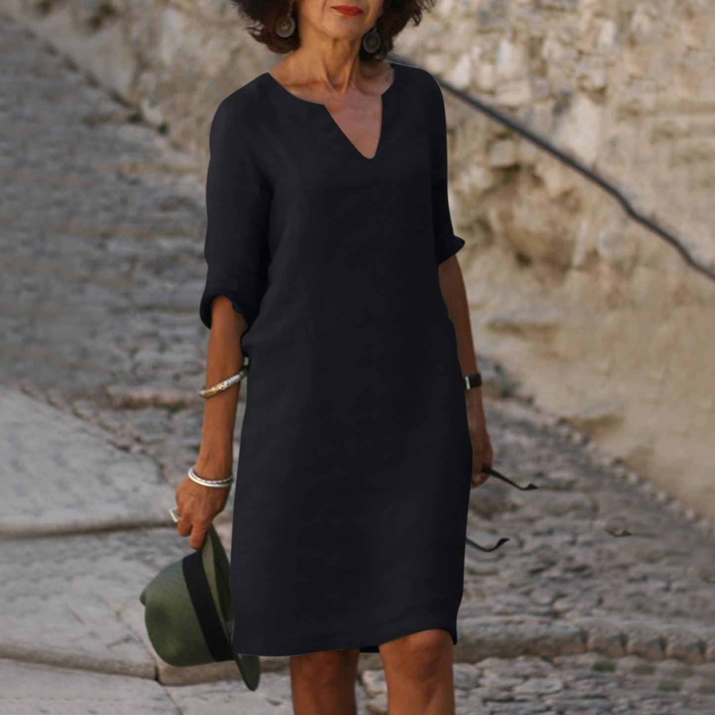 Elegant Summer Dress with a V-Neck | OhLucy