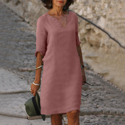 Elegant Summer Dress with a V-Neck | OhLucy
