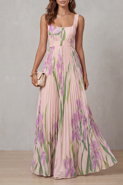 Floral Pleated Maxi Dress | OhLucy