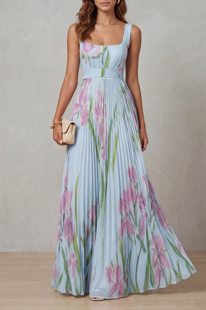 Floral Pleated Maxi Dress | OhLucy
