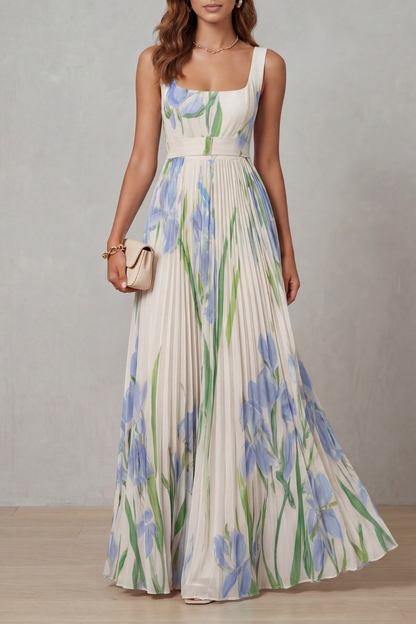 Floral Pleated Maxi Dress | OhLucy