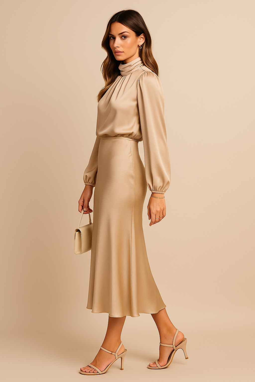 Women’s High Neck Midi Dress | OhLucy