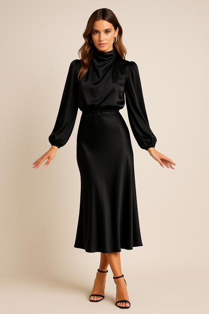 Women’s High Neck Midi Dress | OhLucy