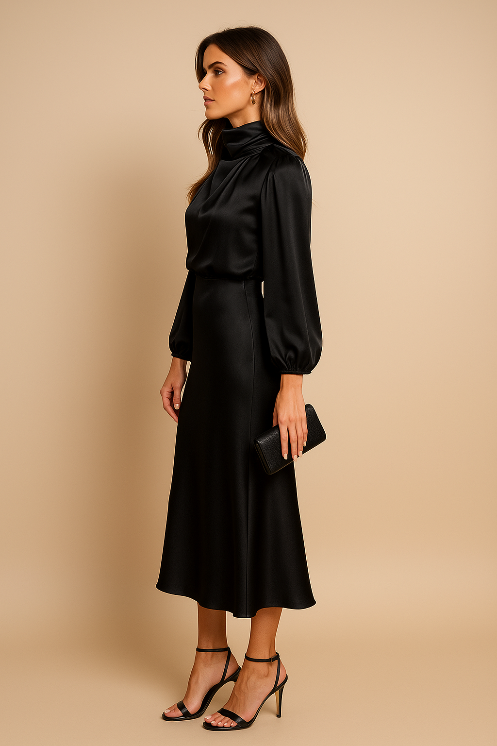 Women’s High Neck Midi Dress | OhLucy