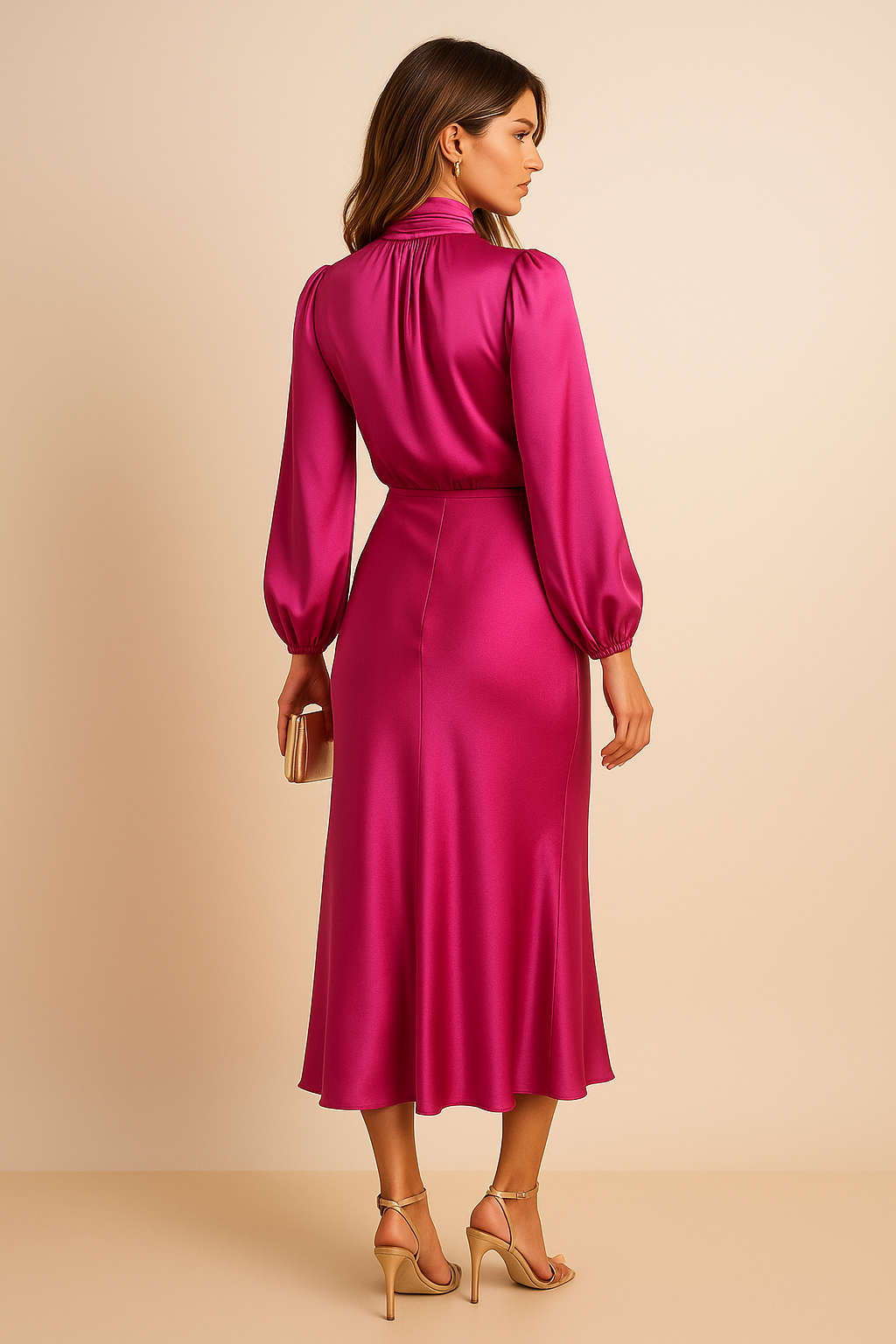 Women’s High Neck Midi Dress | OhLucy