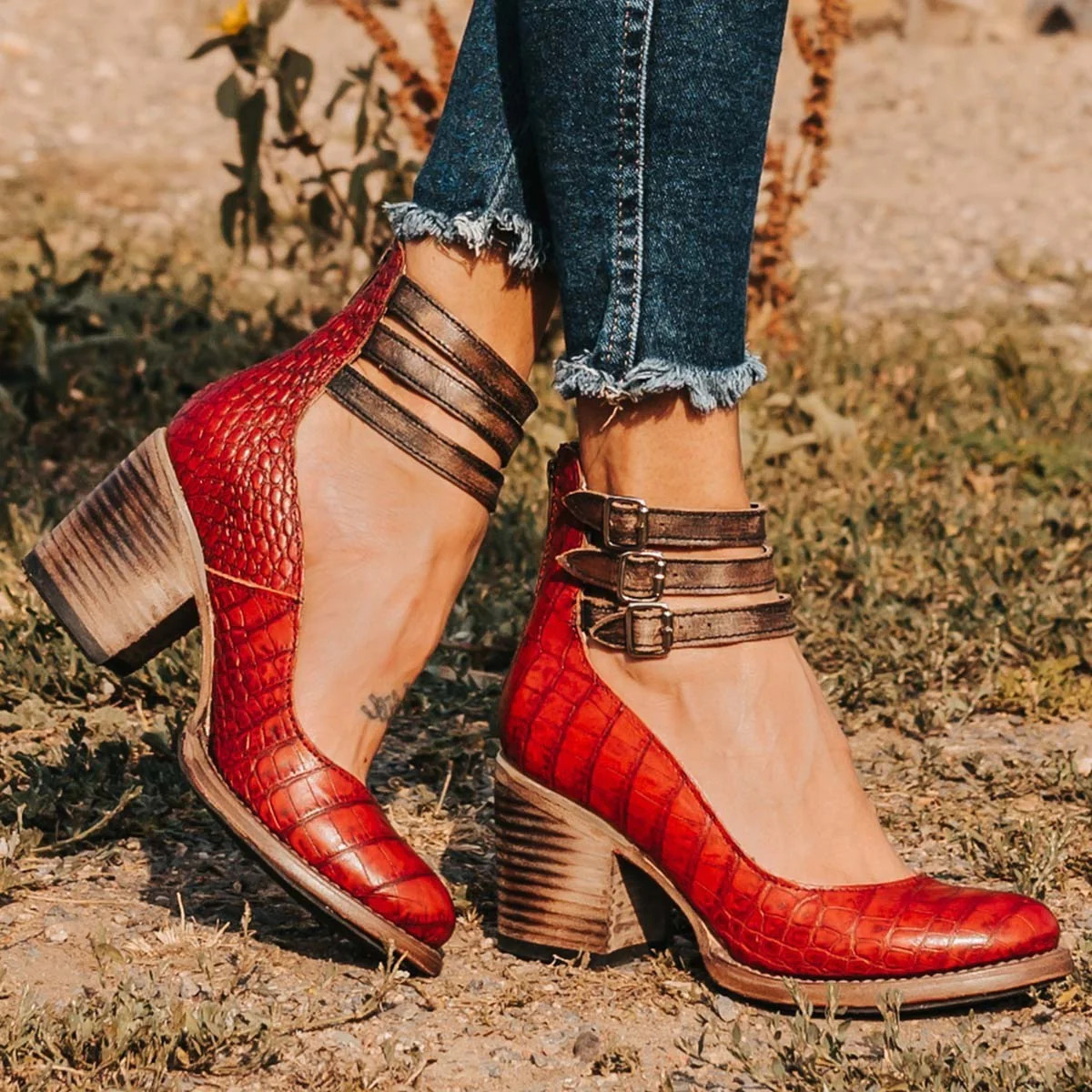 Elegant Leather Heeled Sandals | OhLucy