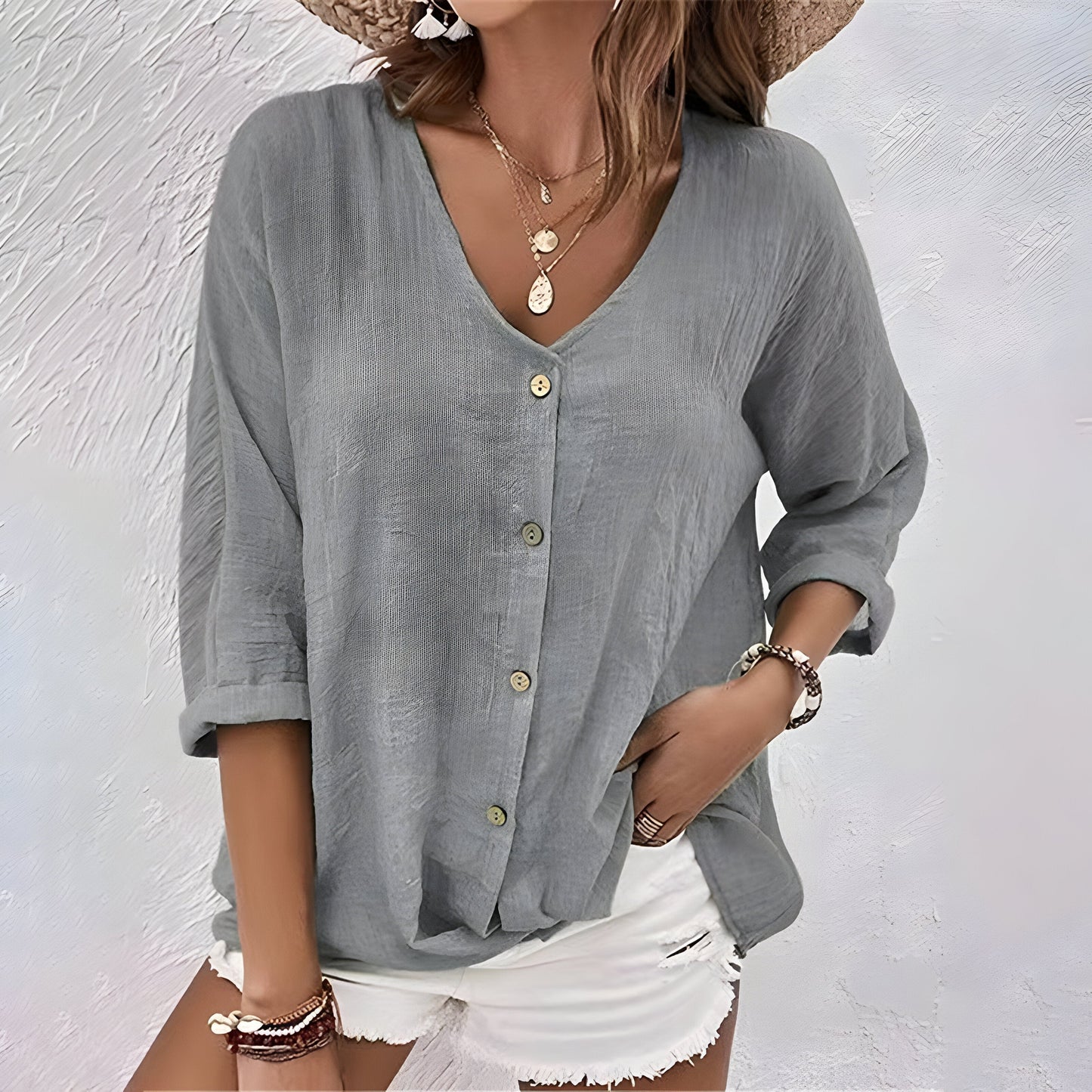 Relaxed Button-Up Blouse | OhLucy